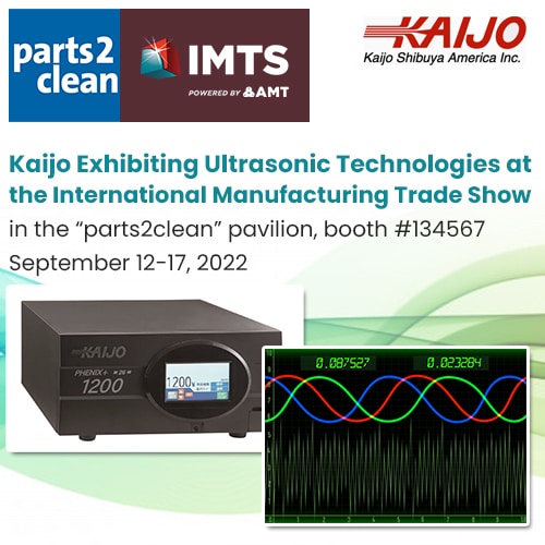 Kaijo Exhibiting at IMTS in the parts2clean Pavilion on Sep 12-17, 2022