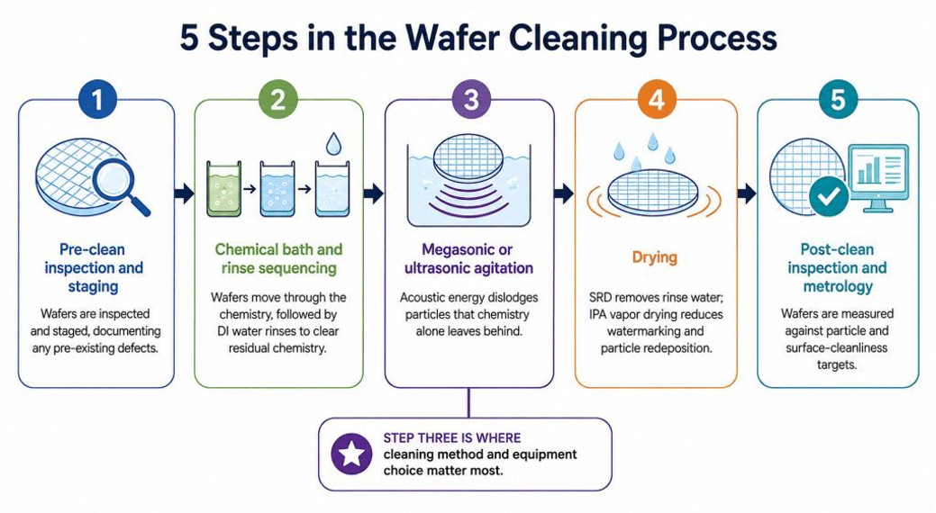 5 steps in the wafer cleaning process